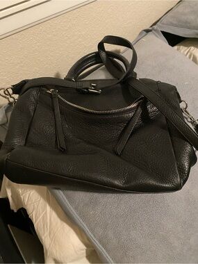 Vince Camuto Black Leather Crossbody Satchel